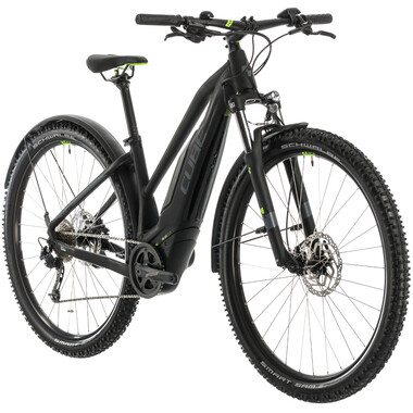 Bicicleta todocamino eléctrica CUBE ACID HYBRID ONE 400 ALLROAD TRAPEZ Negro/Verde 2020 0